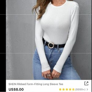 2 rib-knit skim tees